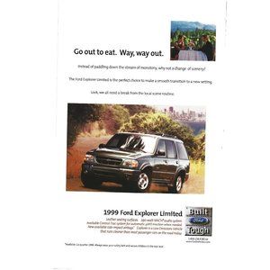1999 Ford Explorer Limited Built Tough Car 1990s  Vintage Print Ad